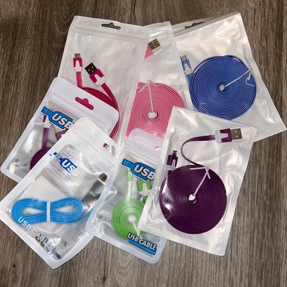 Bundle sale flat noodle usb data sync charger cable